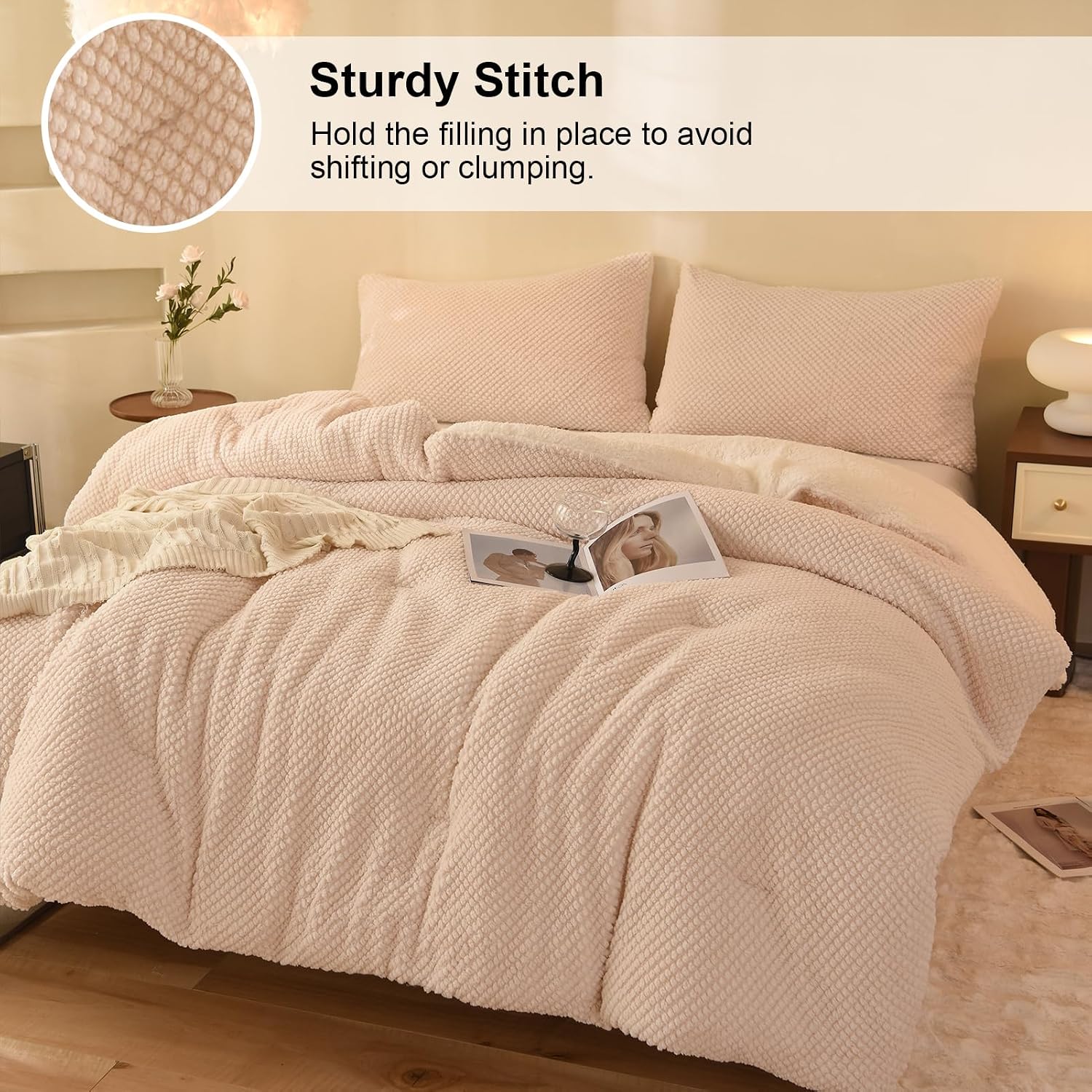 Detalle de LLanCL 3D Jacquard Comforter Set 68"x90"