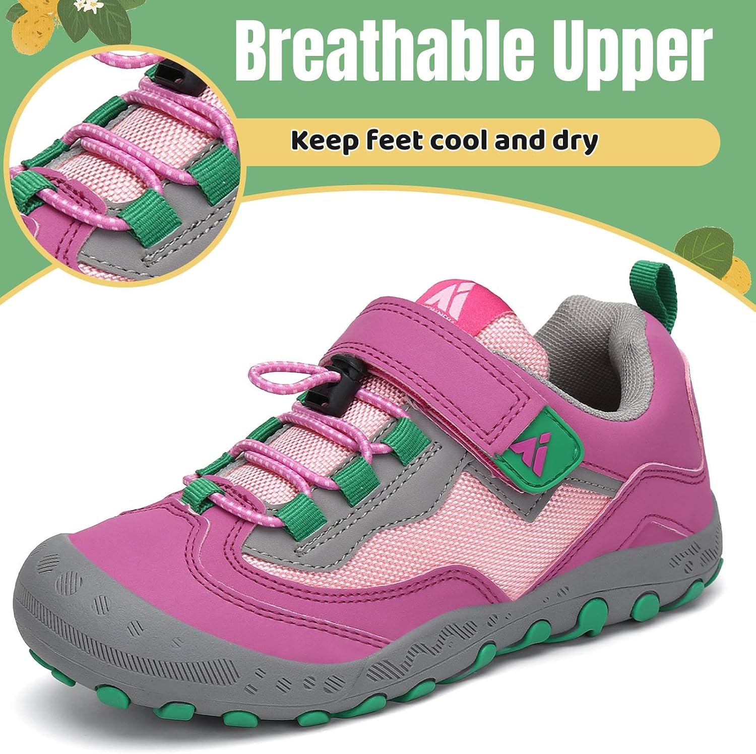 Detalle 2 de Mishansha Bambini Scarpe da Trekking Traspiranti Antiscivolo – Comfort, Protezione e Versatilità