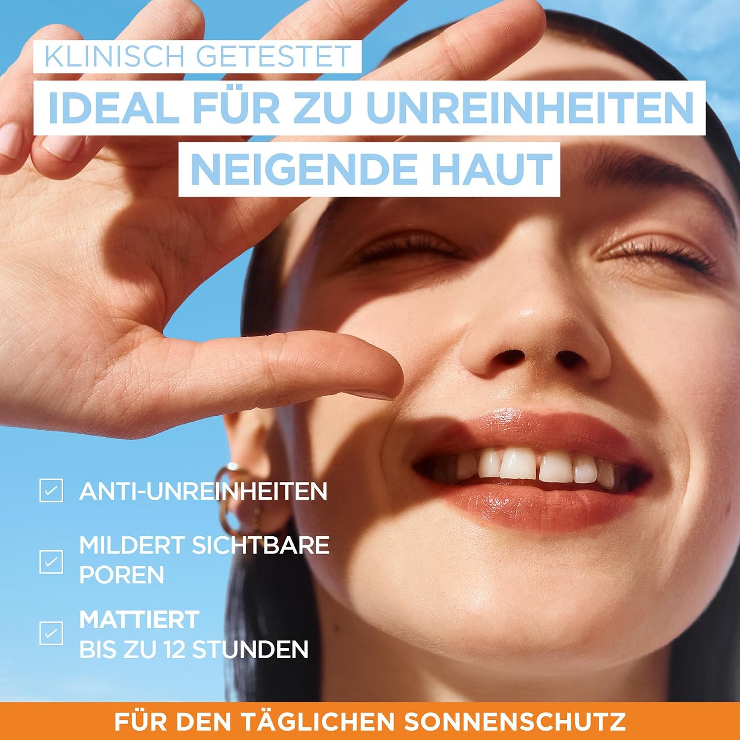 Detalle de Garnier Ambre Solaire Ultra-Hoher UV-Schutz mit Niacinamid für unreine Haut, 40 ml