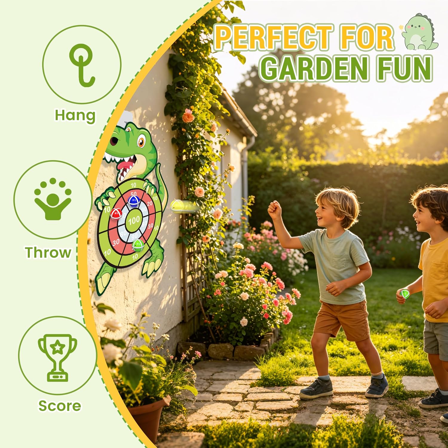 Detalle de Dinosaur Dart Board 30" for Kids