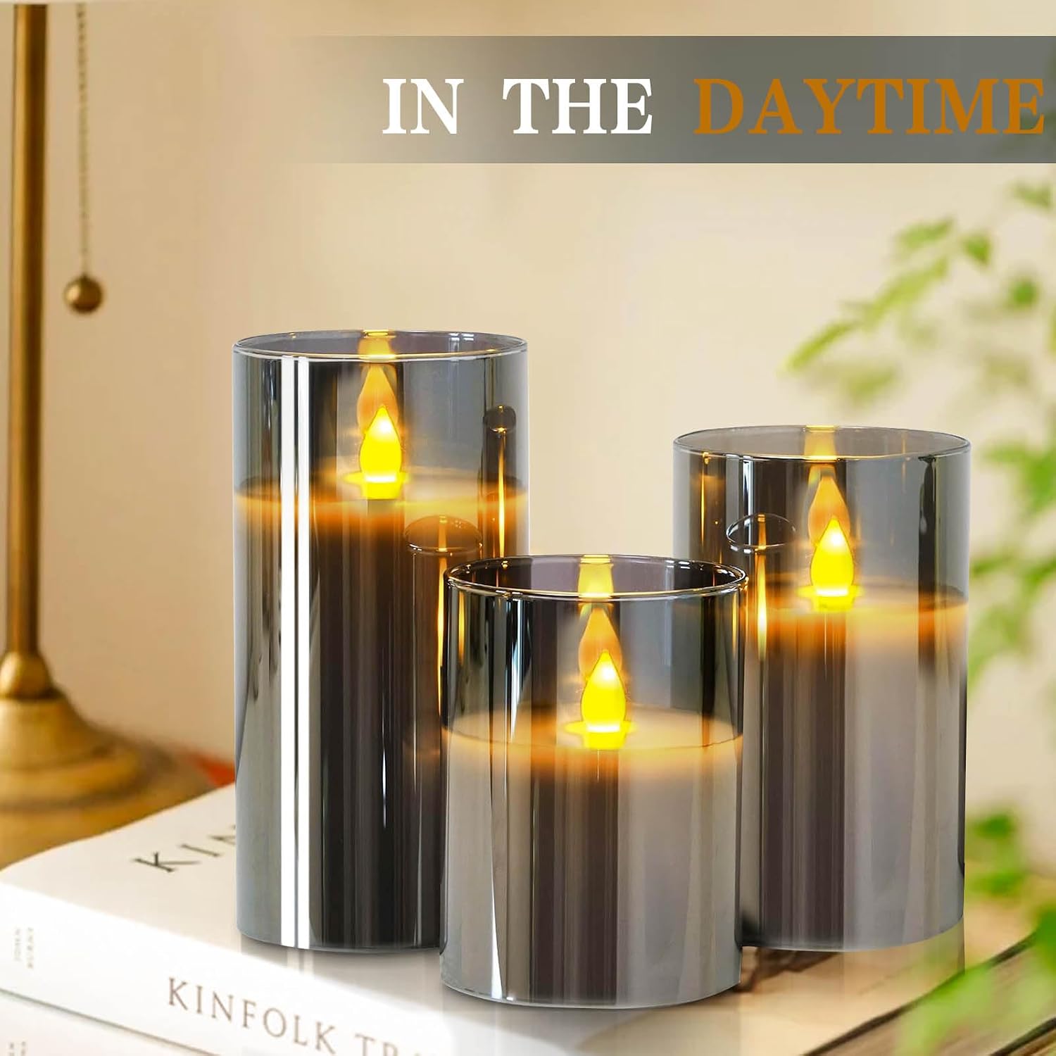 Thumbnail 1 de Led Flameless Candles Pack of 3 3–6in