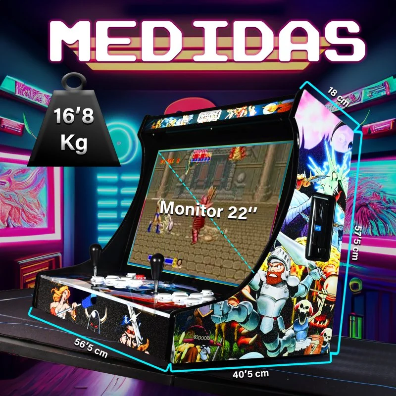 Detalle de UnicView Bartop Arcade Recreativa 22" con Joysticks y 6 Botones + Monedero