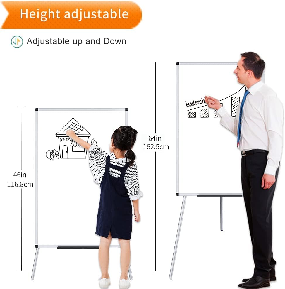 Detalle de VIZ-PRO 36 x 24-Inch Whiteboard Easel, Height-Adjustable Portable Stand