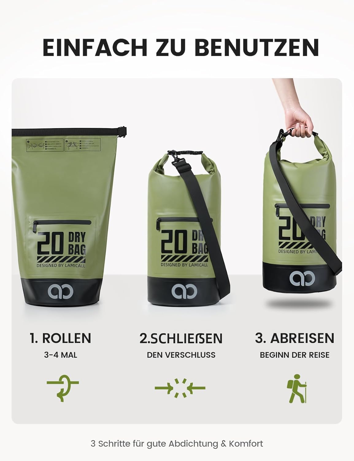 Detalle 2 de Lamicall Dry Bag wasserdichter Beutel 20 L