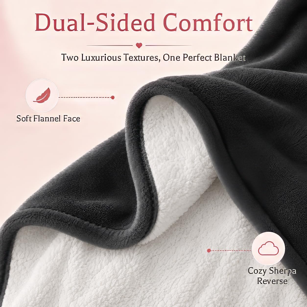 Detalle de Arrylins ZQ05B-A5060 Heated Throw Blanket, 50" x 60", 6 Heat Settings