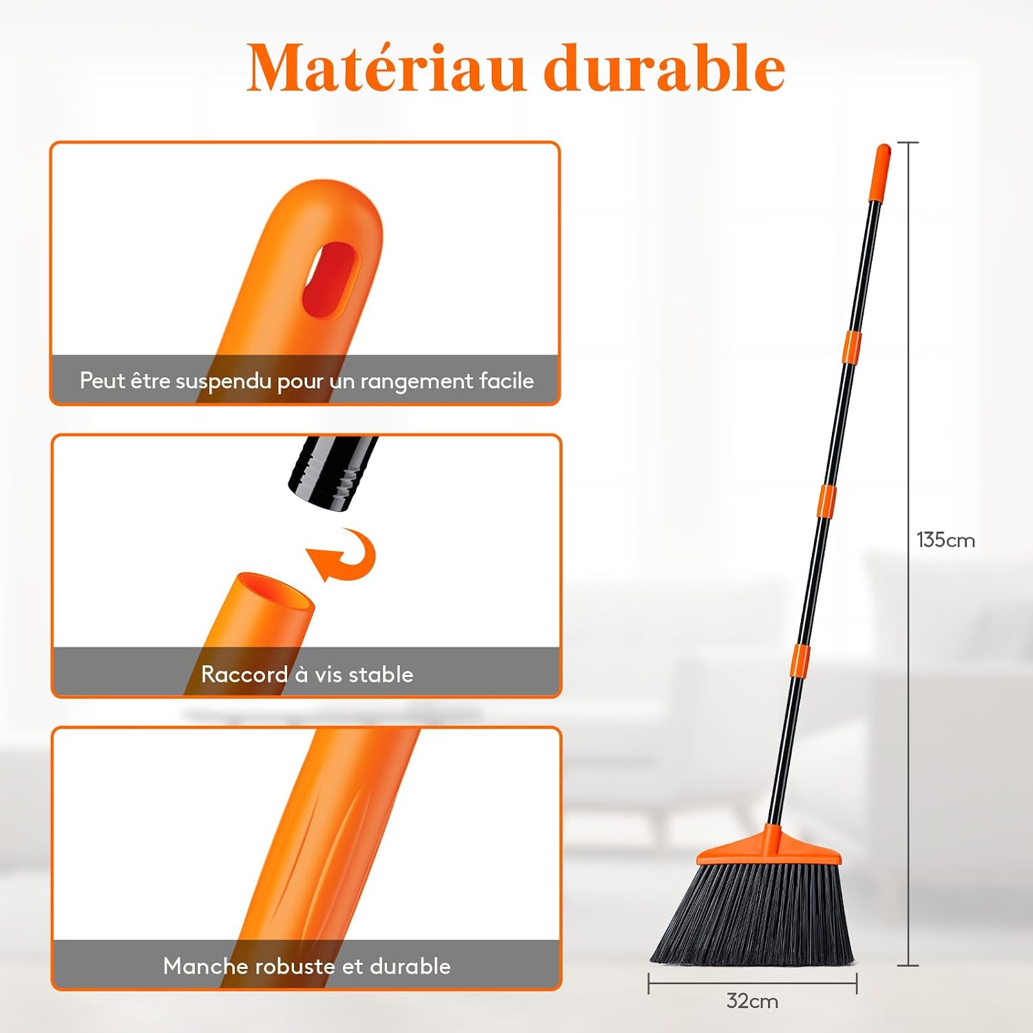 Detalle de Lifewit 22072 bezem voor binnen en buiten met verstelbare steel