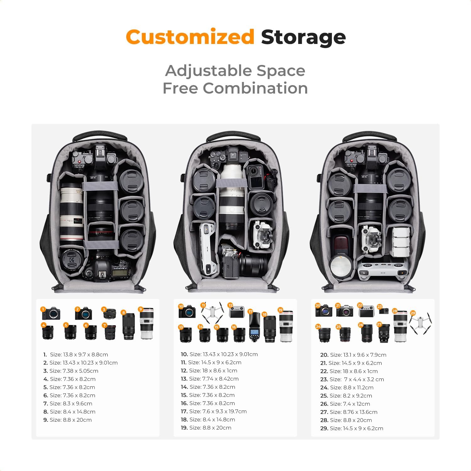 Thumbnail 3 de K&F CONCEPT Camera Backpack with 15.6 Inch Laptop