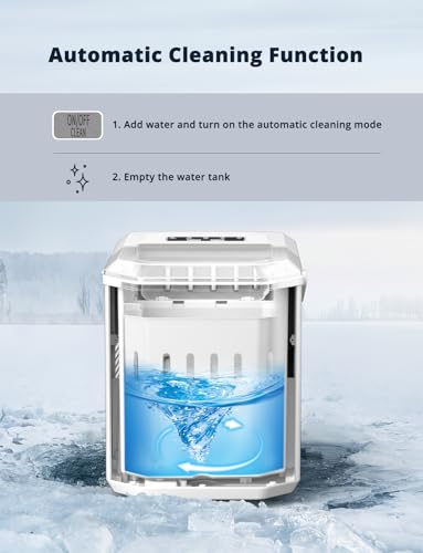 Detalle de Acmeenjoy Ice Maker Machine Countertop: Compact 12kg/24h, 9 Cubes in 6 Minutes