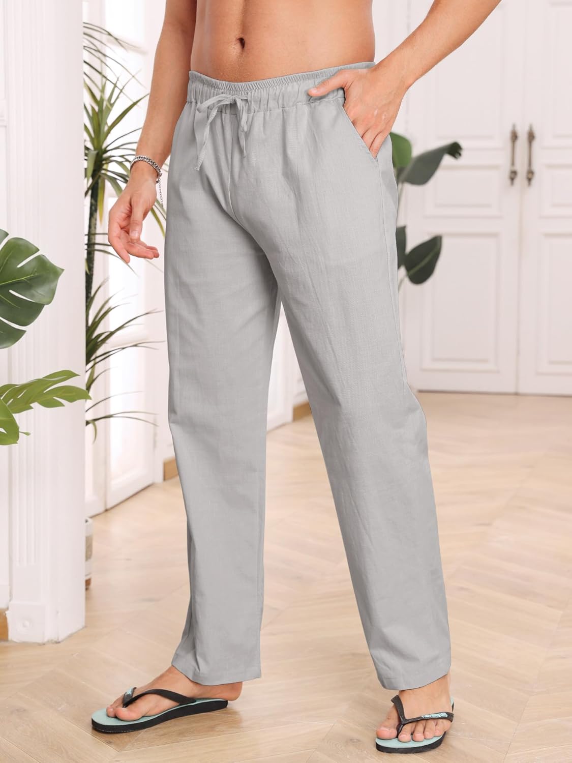 Thumbnail 3 de Puimentiua Leinenhose Herren – Lange, leichte Sommerhose im Slim Fit aus Baumwoll-Leinen-Mischung (S–3XL)