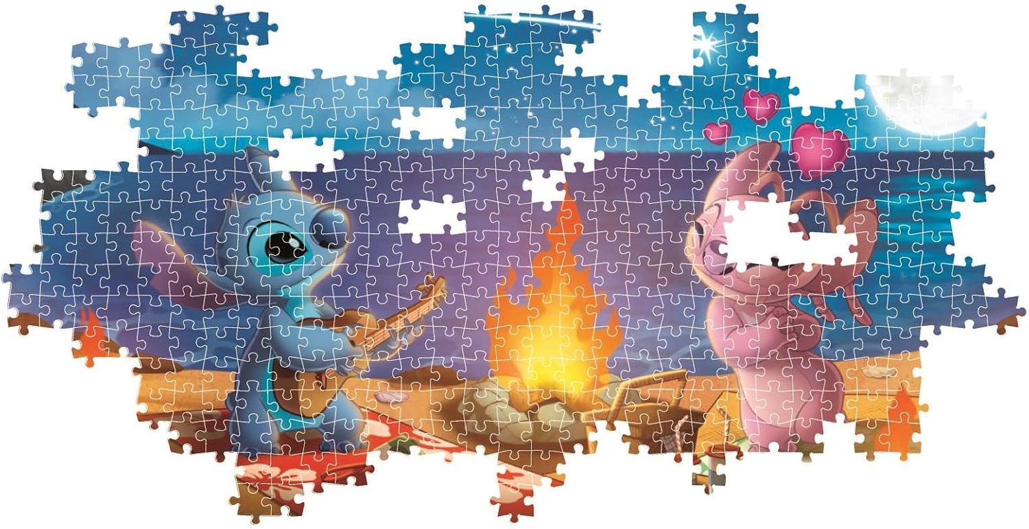 Detalle de Clementoni Puzzle Panorama Disney Stitch 1000 Teile – Großes Panorama-Puzzle, Made in Italy