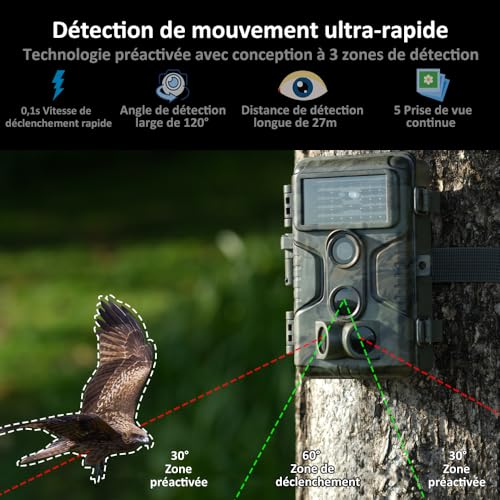 Detalle de GardePro A3S Camera de Chasse : 64 MP et 1296P H.264 pour l’observation nocturne