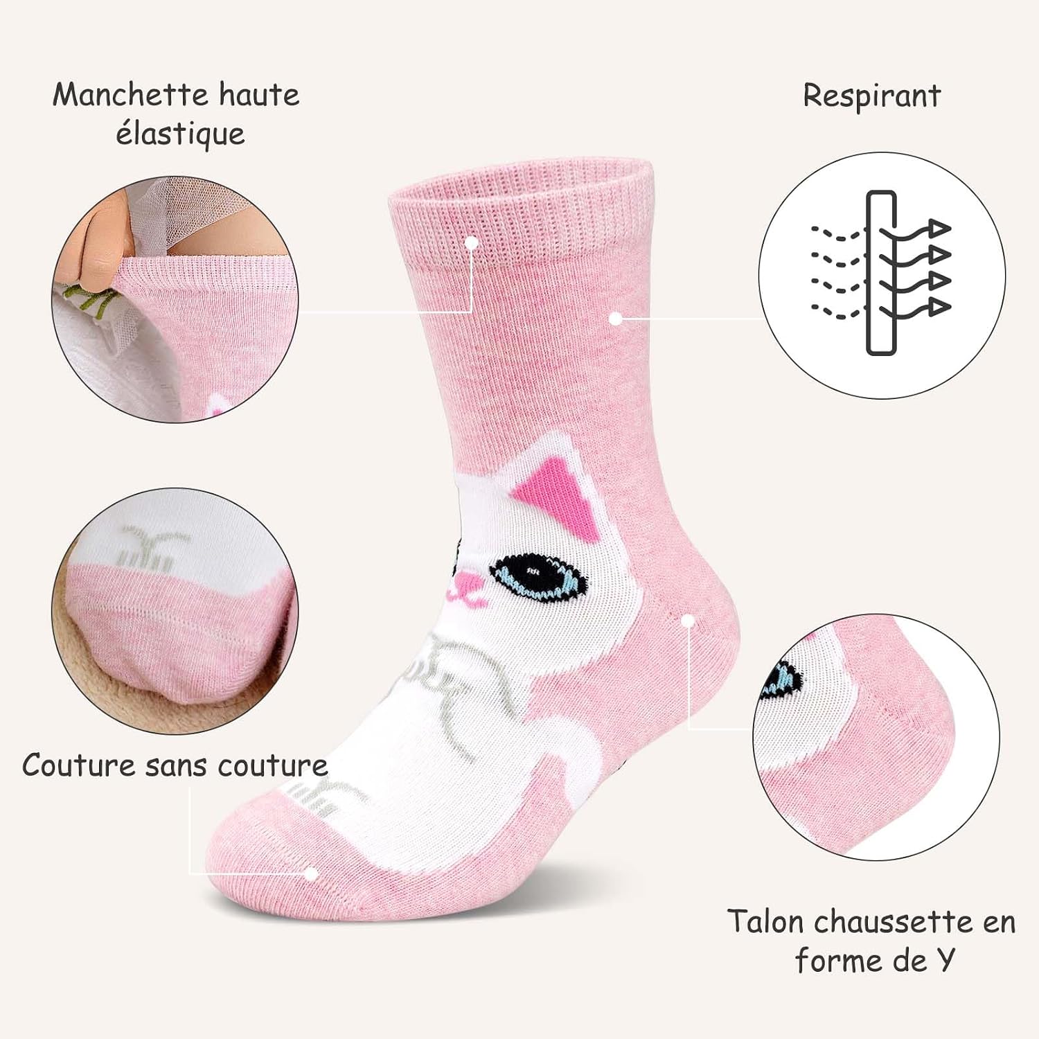 Detalle 2 de LOFIR Chaussettes Fantaisie Filles 5 paires