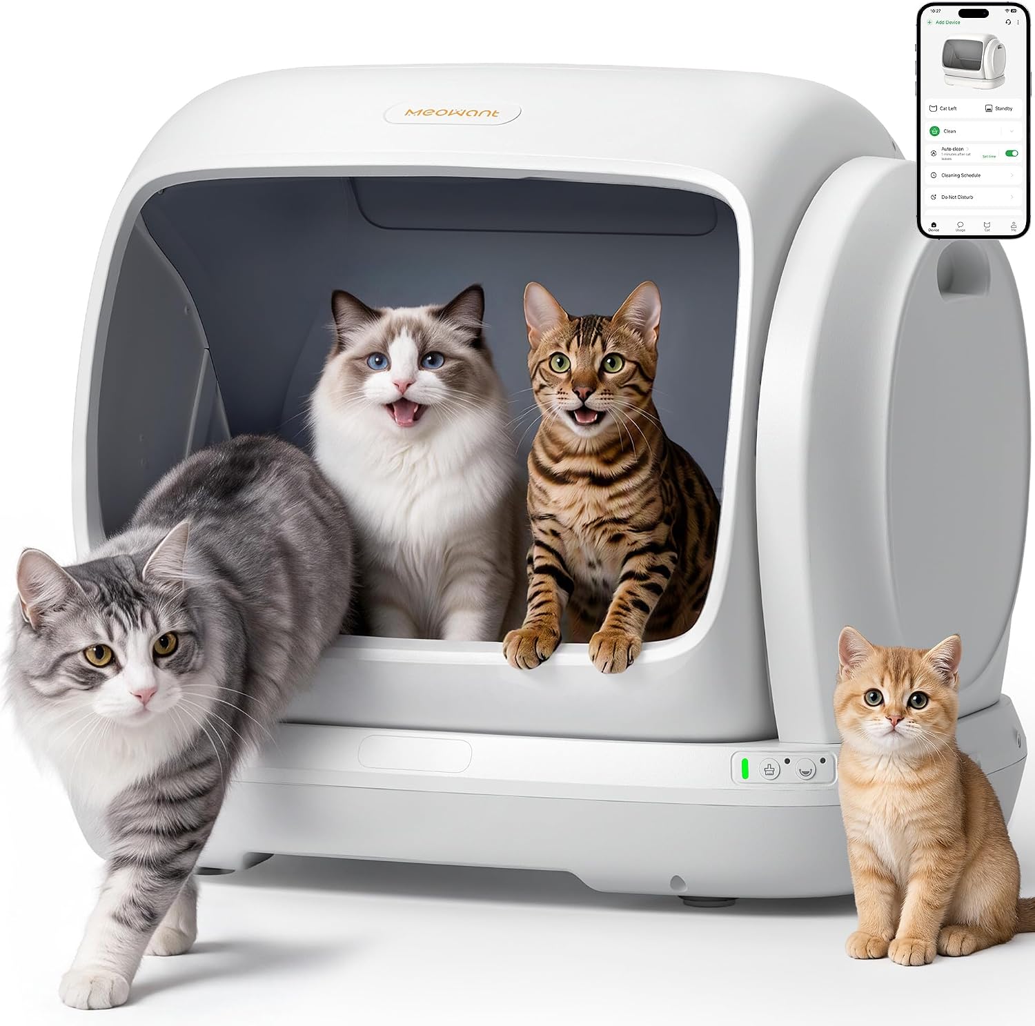 Detalle de Meowant MW-SC09-NEW 003 Automatic Cat Litter Box, 106L, Low Entry