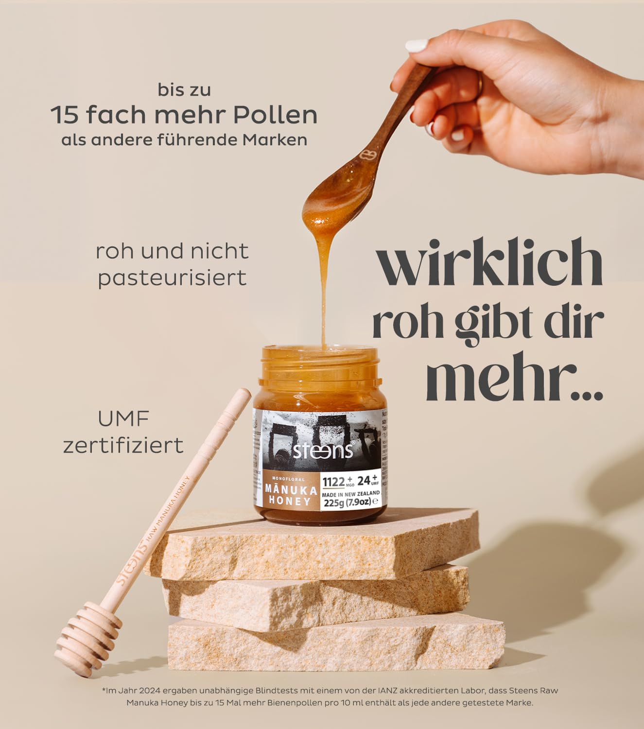 Detalle 2 de Steens Manuka Honig 225 g 🍯