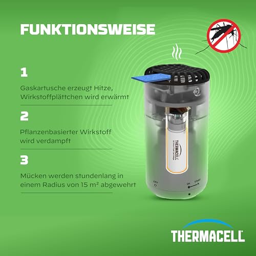 Detalle 2 de Thermacell Mückenabwehr Protect – dezenter Standgerät-Mückenschutz für Garten, Terrasse und Camping