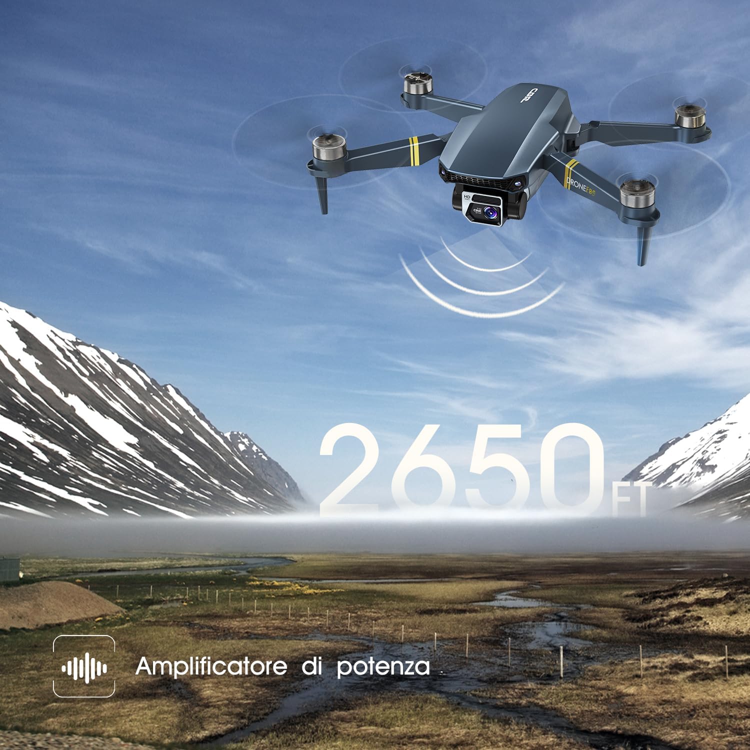 Thumbnail 1 de Drone con Telecamera 4K HD per Principianti, 84 Minuti di Volo – 800 m di Portata, Motori Brushless e Auto Hover