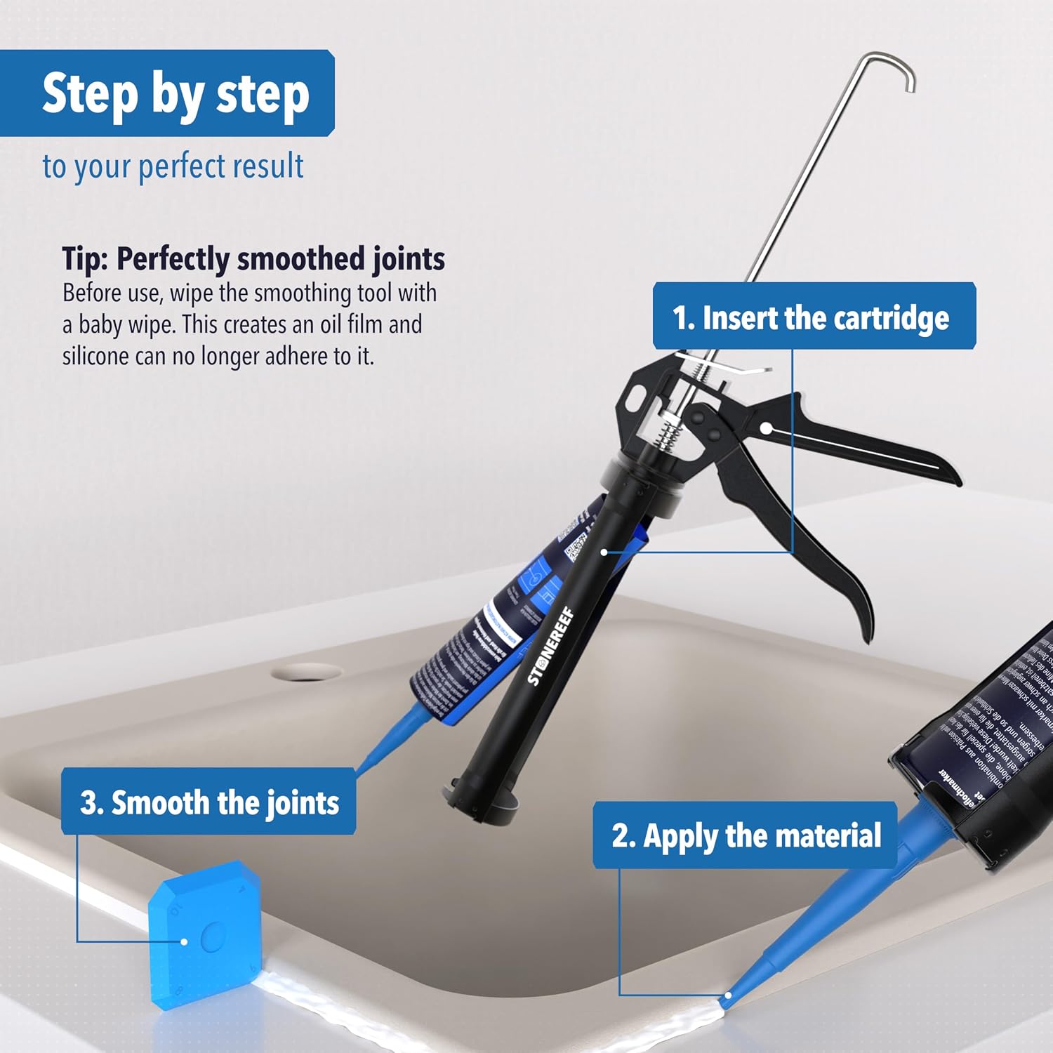 Thumbnail 5 de 9-Inch Caulking Gun for 310ml Cartridges – Heavy Duty Steel Frame, Drip-Free Manual Sealant Gun