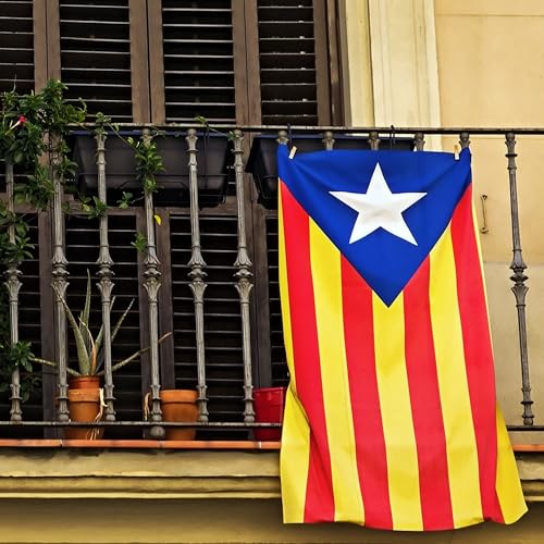 Detalle de Runesol Estelada Catalana - Bandera de Cataluña 91x152 cm para exterior (4 Ojales) - Independentista