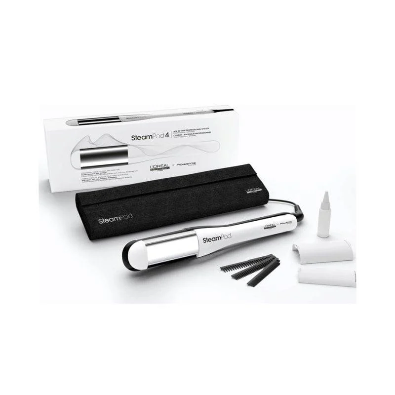 Detalle de L'Oréal Steampod 4.0 White: plancha de vapor de alto rendimiento para alisar y crear ondas