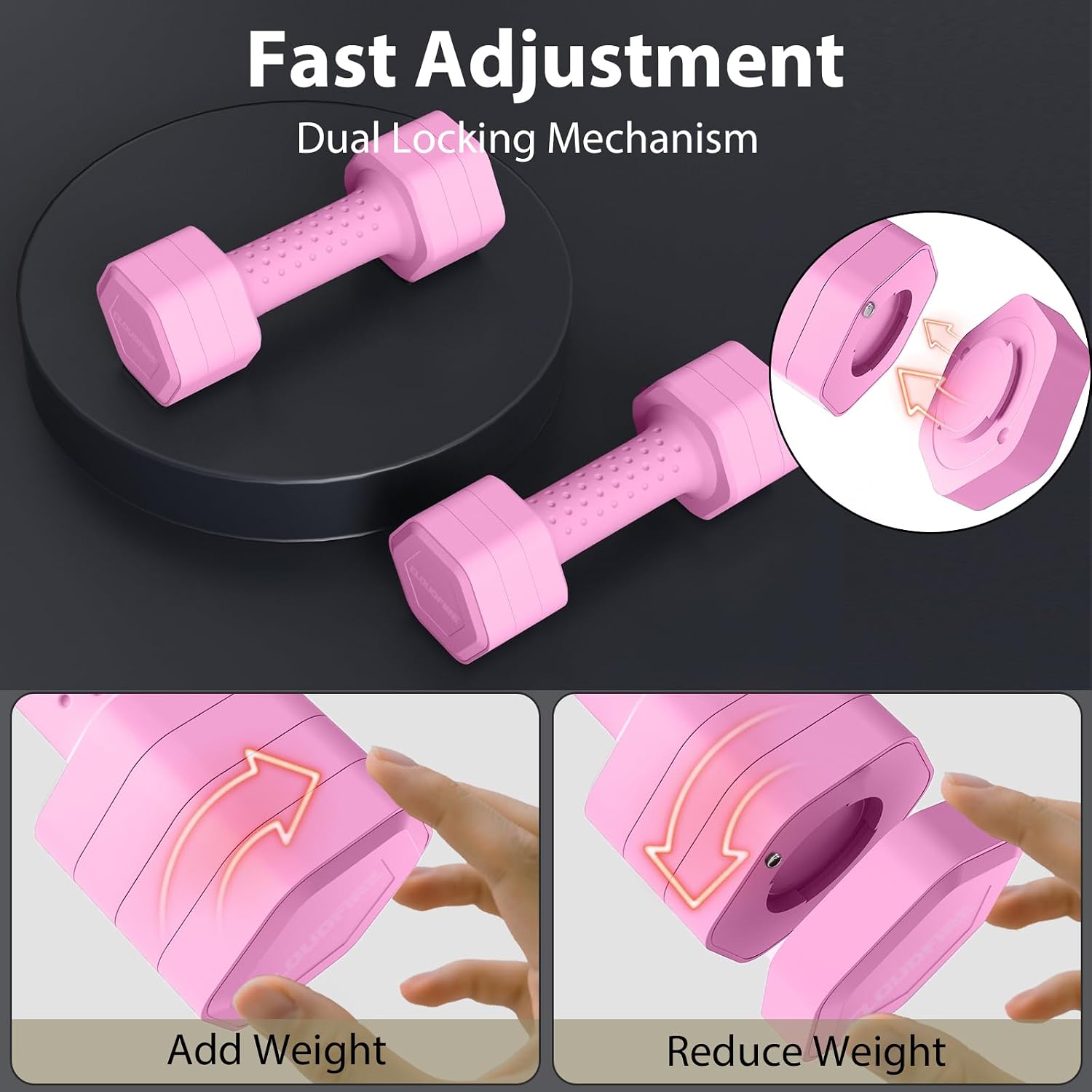 Thumbnail 5 de Adjustable Dumbbell Set 5 lb hand weights 🏋