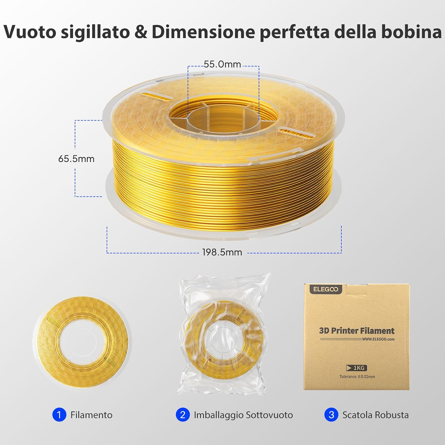 Thumbnail 6 de ELEGOO Filamento Seta PLA 1,75 mm Viola Bluastr Bluastro – 1 kg