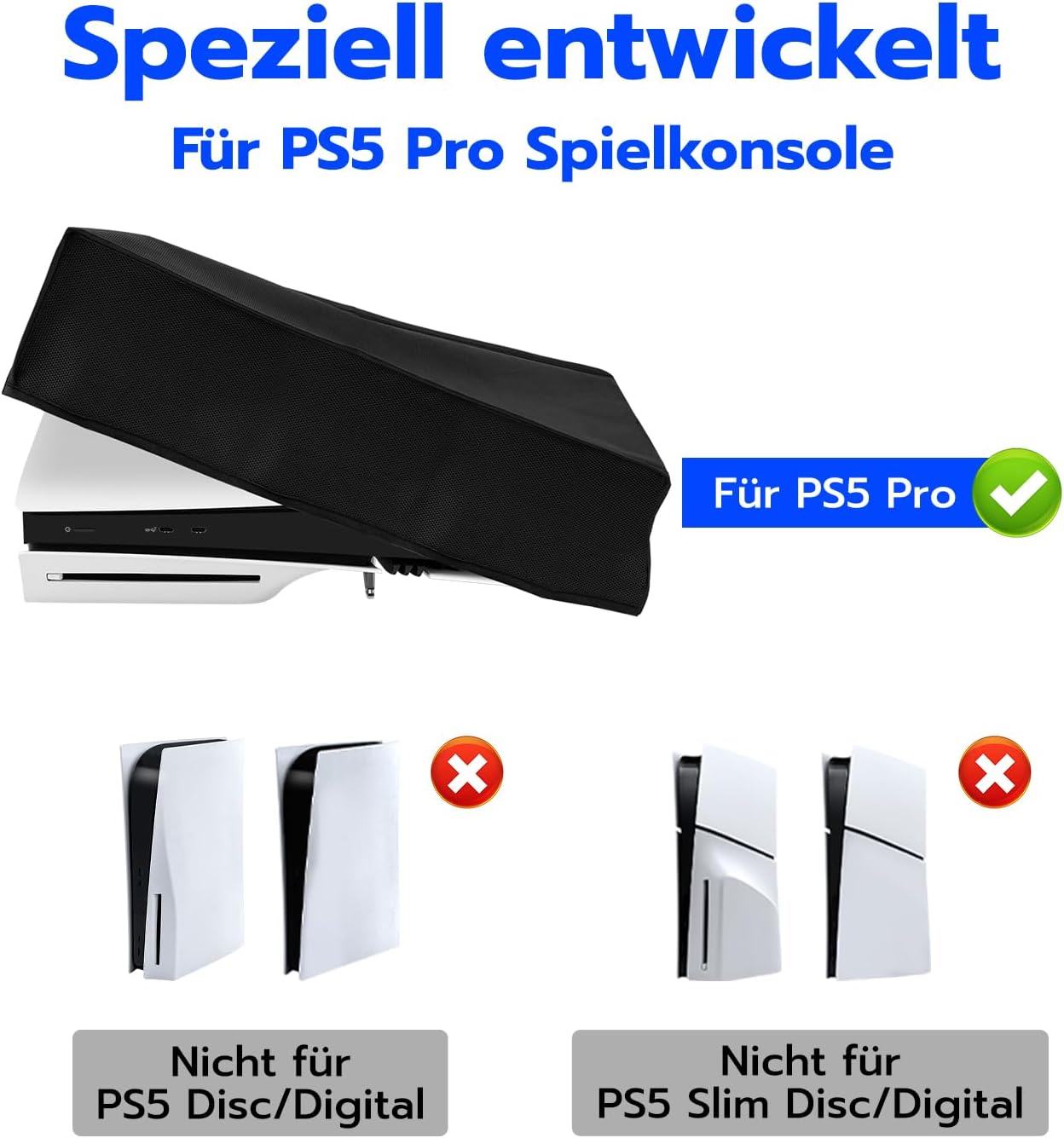 Thumbnail 2 de Tolesum Staubschutzhülle für PS5 Pro – horizontale Hülle aus Oxford-Nylon, spritzwasserdicht