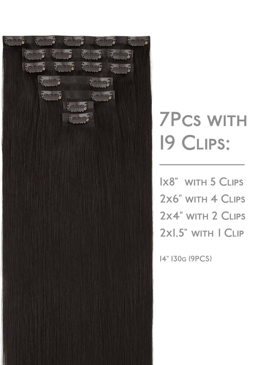 Detalle 2 de WENNALIFE Seamless Clip-In Hair Extensions 24" 160g ๐โ