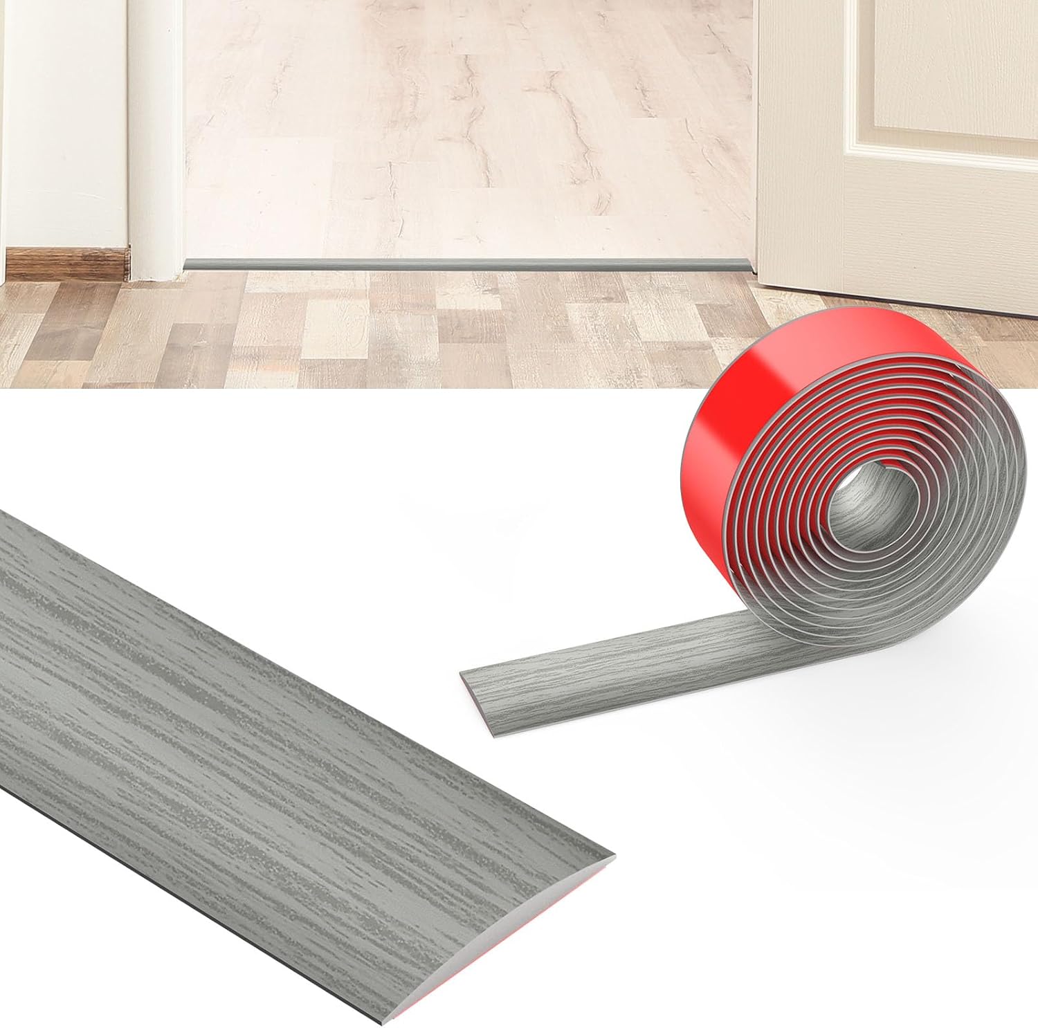 Flintronic 3M PVC Laminate Flooring Transition Strip (5cm) – Self-adhesive threshold bar for joining floor gaps