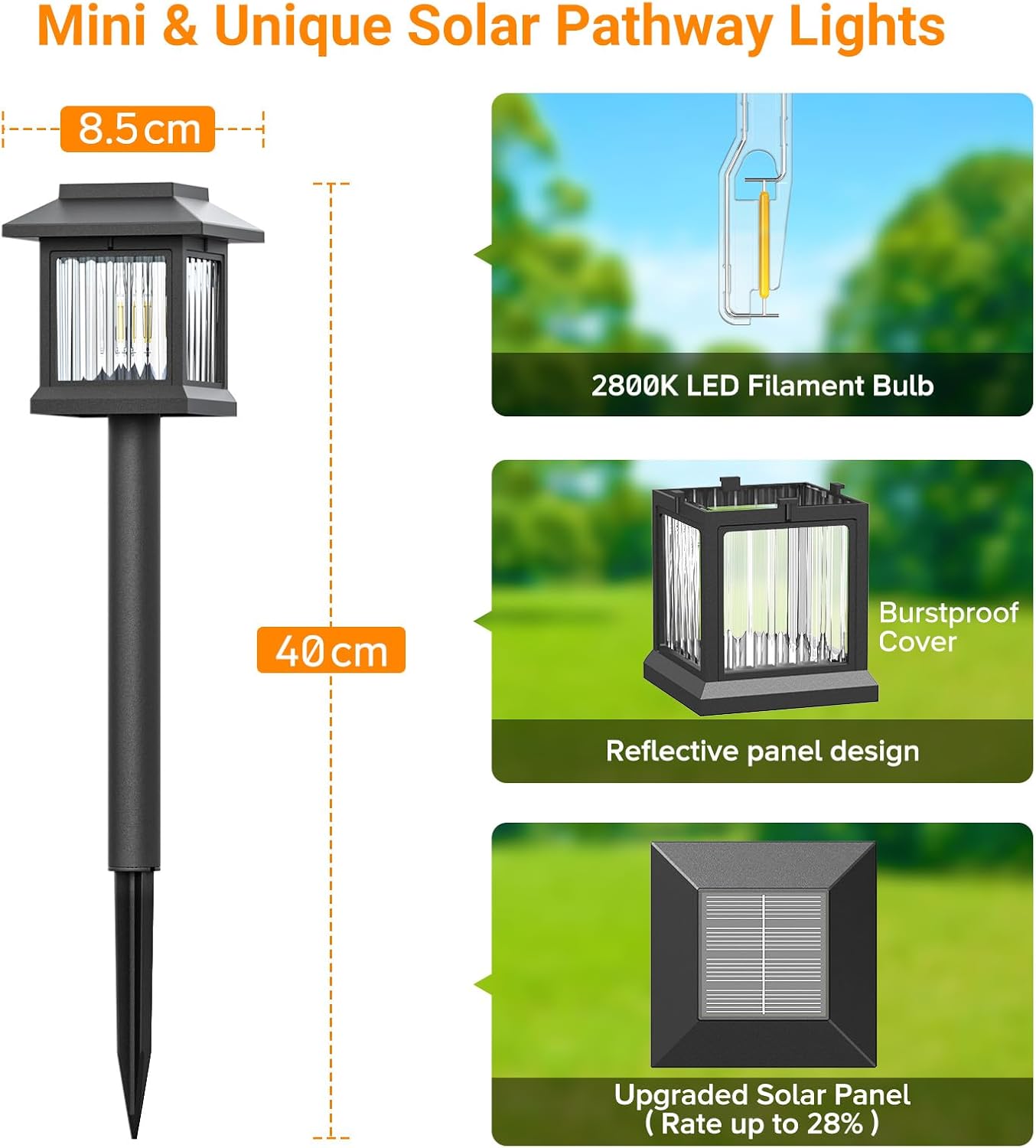 Thumbnail 3 de GEARLITE Solar Lights Outdoor Garden (6 Pack) – Warm 2800K House-Shaped LED Garden Ornaments, IP65 Waterproof