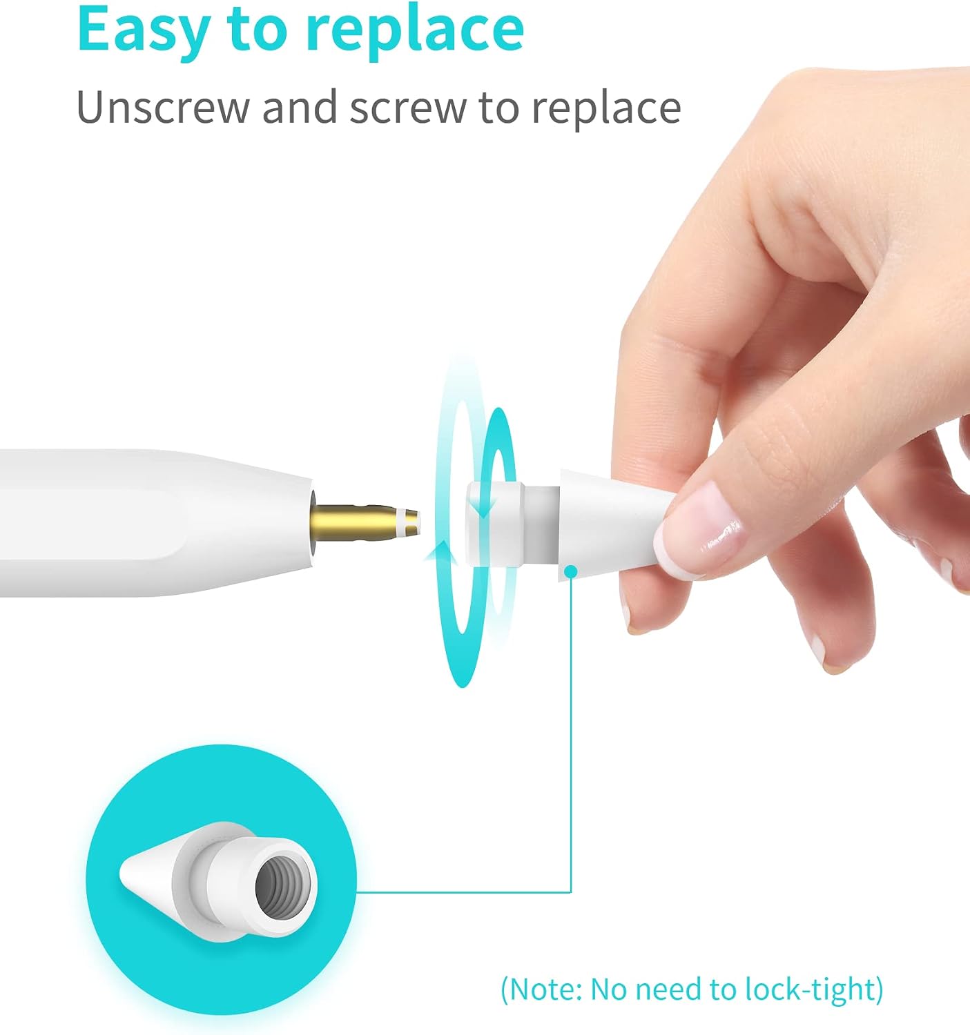 Thumbnail 5 de Metapen 4 Pack Tips for Apple Pencil Pro