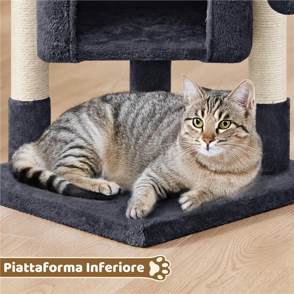 Thumbnail 5 de Yaheetech Tiragraffi Albero per Gatti con Posatoio Grande, 40,5 x 40,5 x 59 cm, Nero