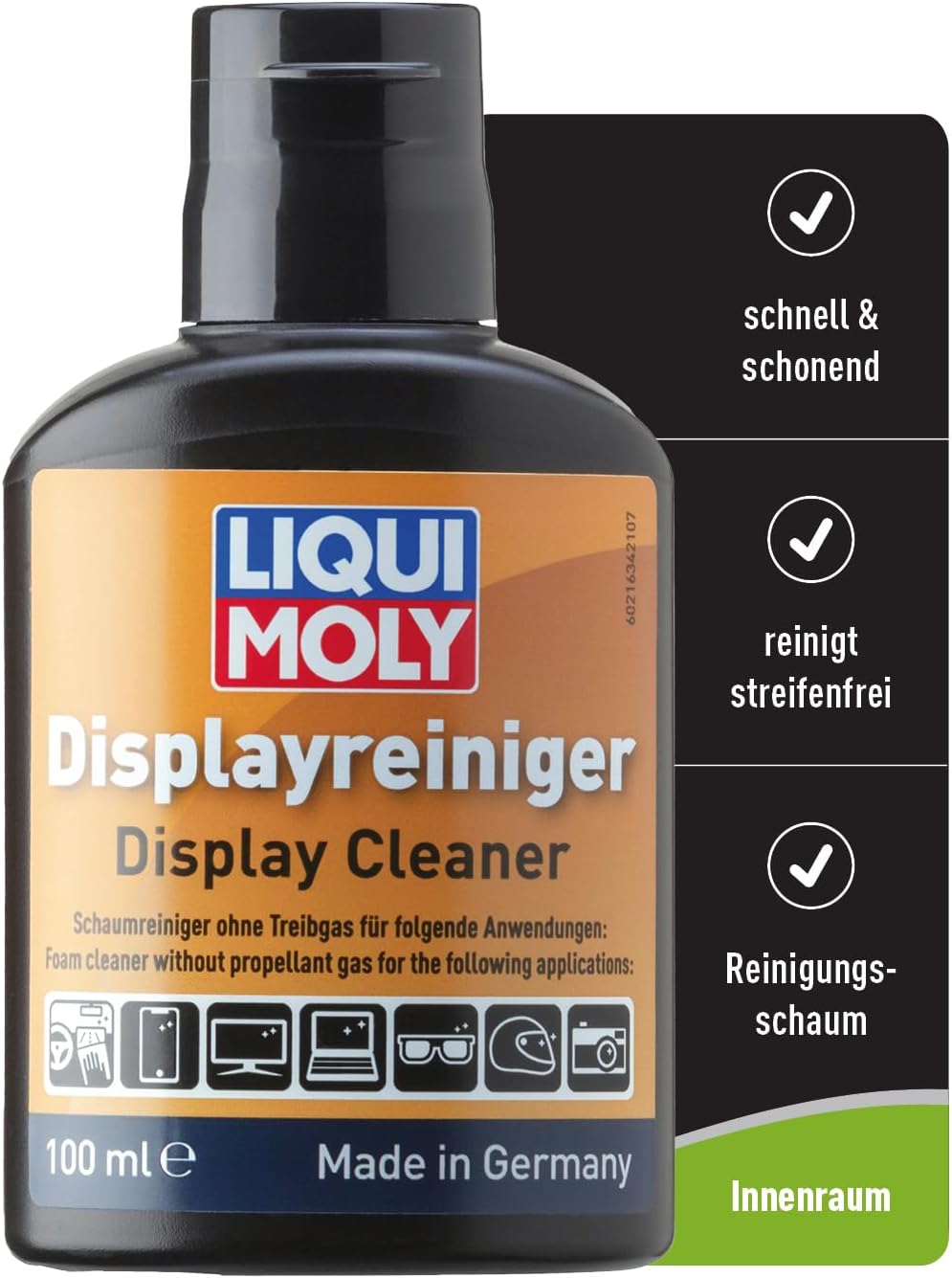 Detalle de LIQUI MOLY Displayreiniger 100 ml – streifenfreie Reinigung für Display, Monitor, Smartphone