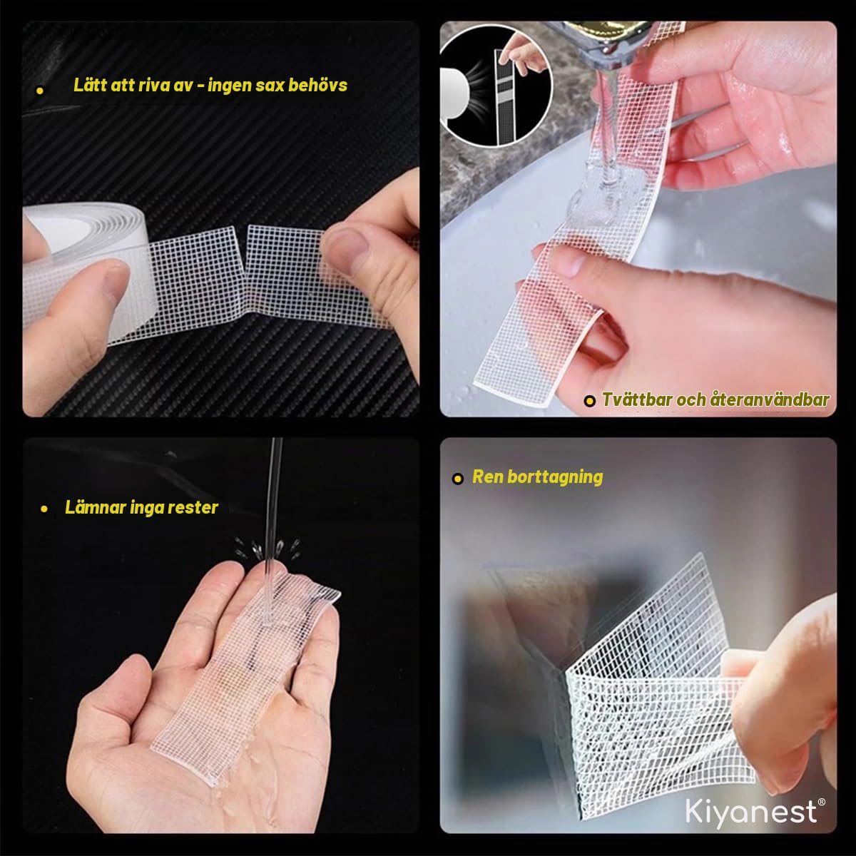 Detalle de Kiyanest TMWGNMBJ-02-1 transparent dubbelhäftande nanogeltejp, 1 × 300 cm