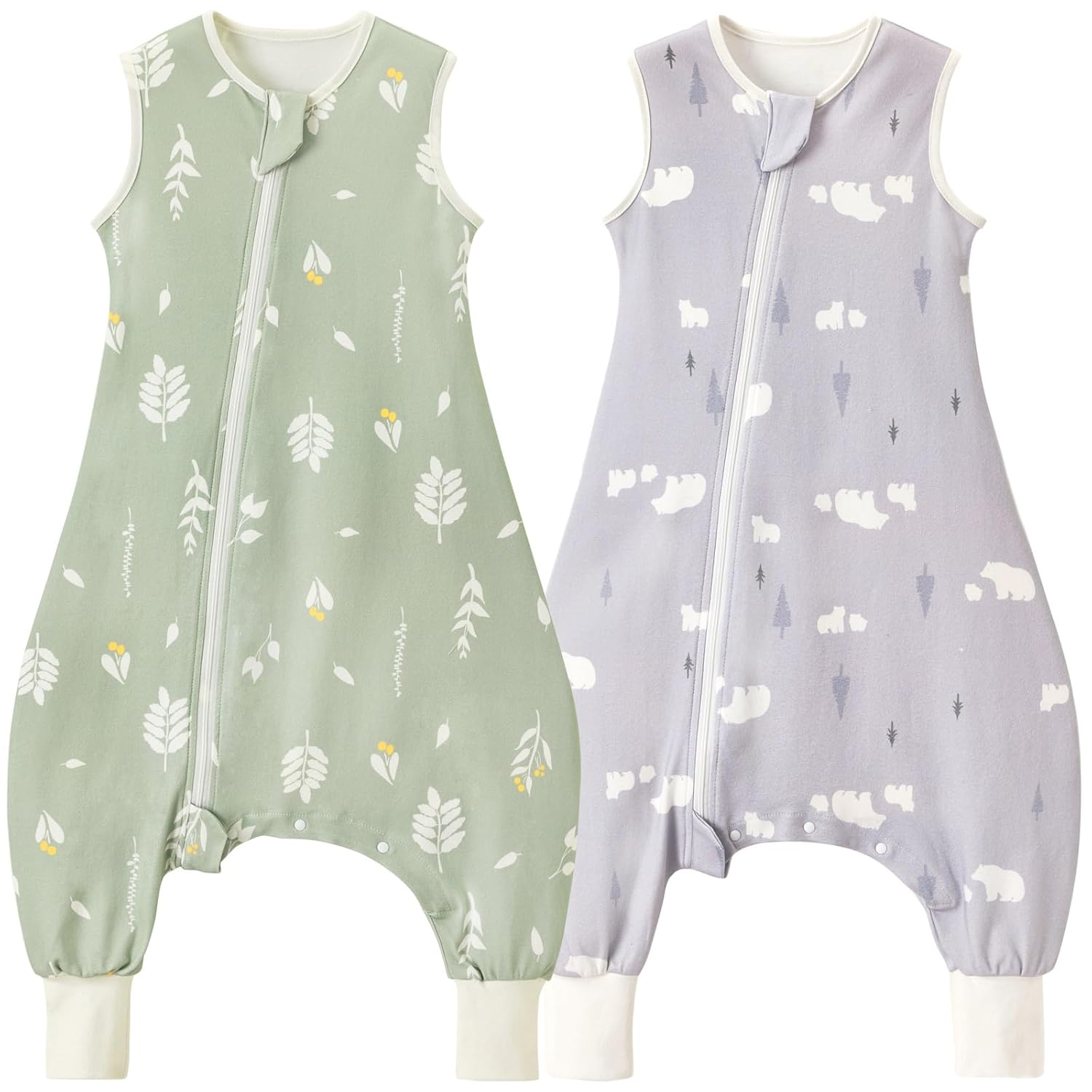 Detalle de Nivolltha 2er Pack 0.5 TOG Premium Babyschlafsack mit Füßen – Größe M