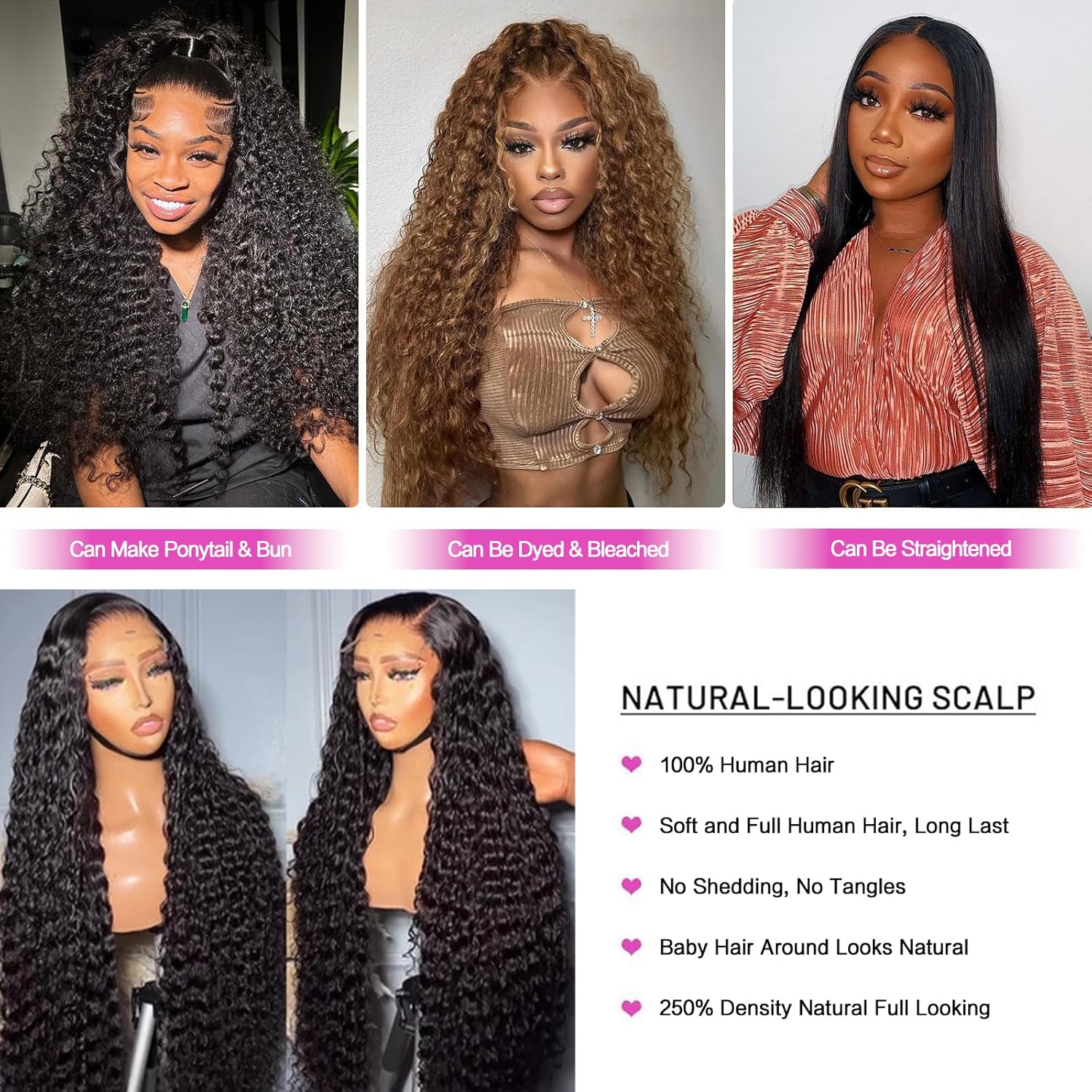 Thumbnail 4 de Tyiu 30 Inch Deep Wave Lace Front Wig 250D