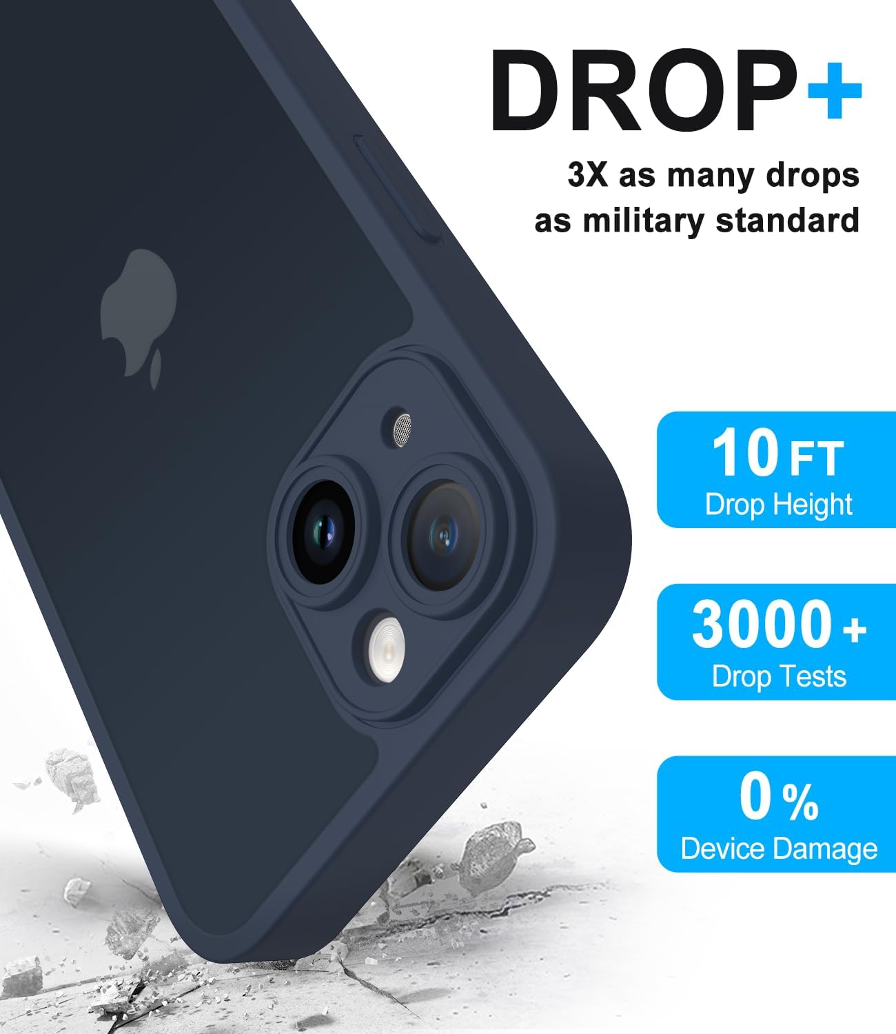 Thumbnail 4 de Mootobo for iPhone 14 Case (6.1 inch) – Matte Translucent Back, 360° Shockproof Protection