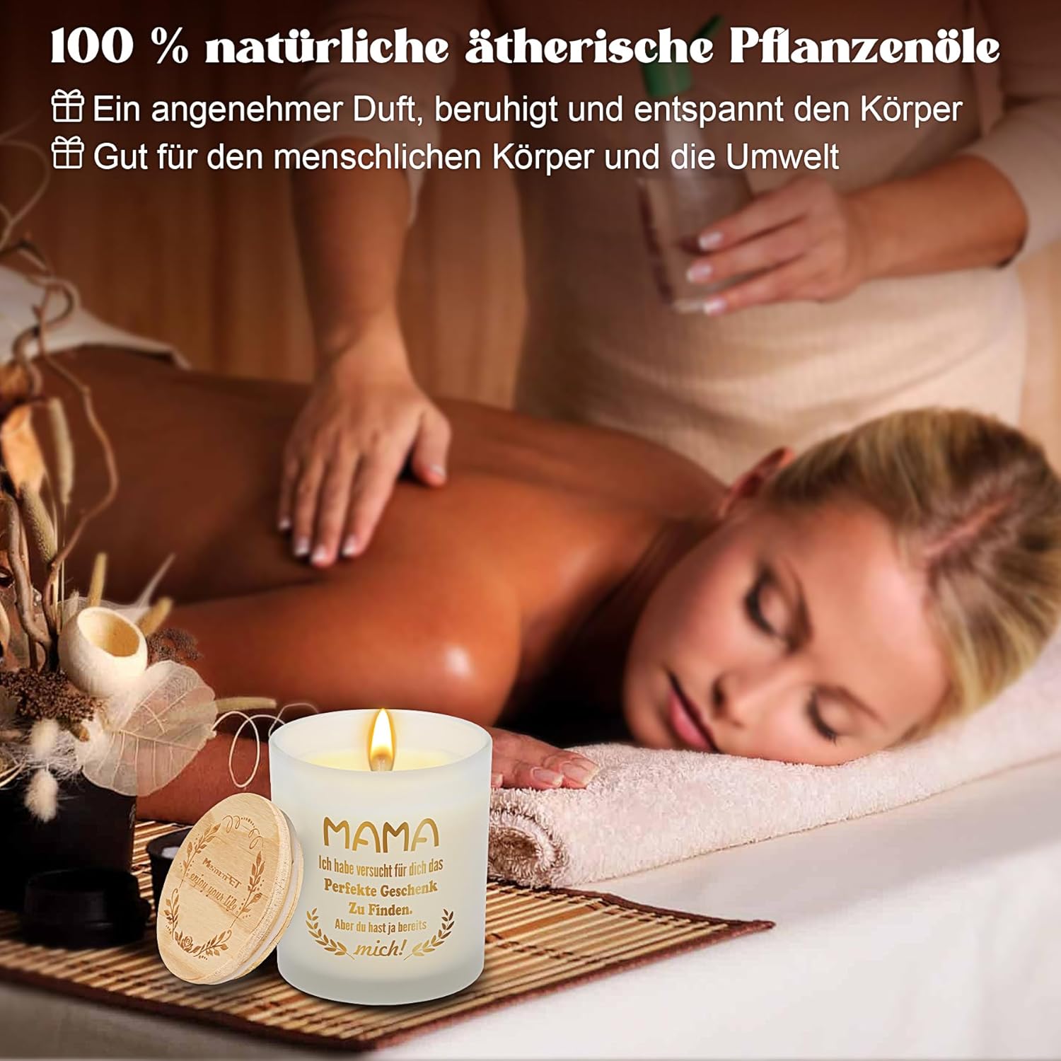 Thumbnail 3 de Geschenkset Lavendel-Duftkerzen im Glas für Mama – 50+ Stunden Brenndauer, 100% natürliches Wachs