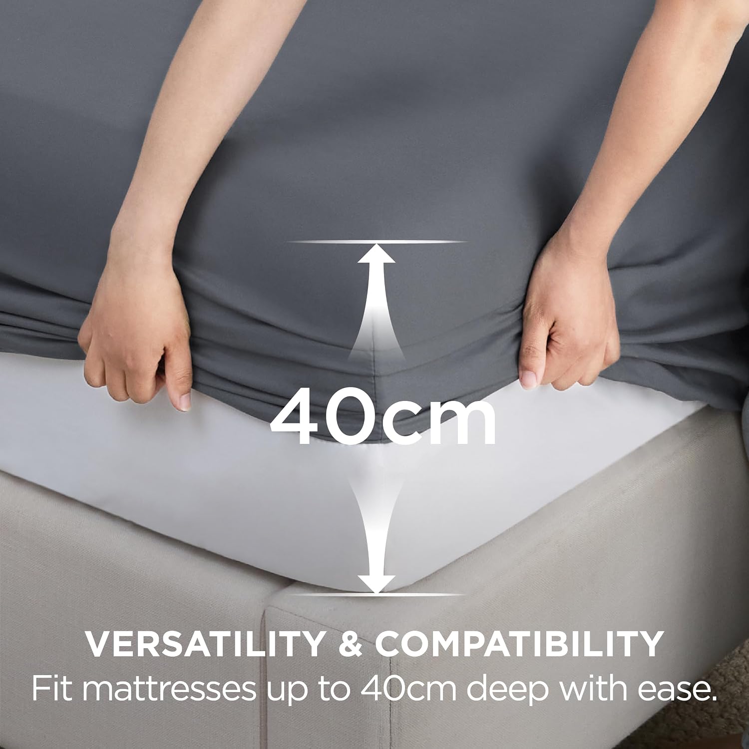 Detalle de Bedsure Double Fitted Sheet 16-inch deep pocket