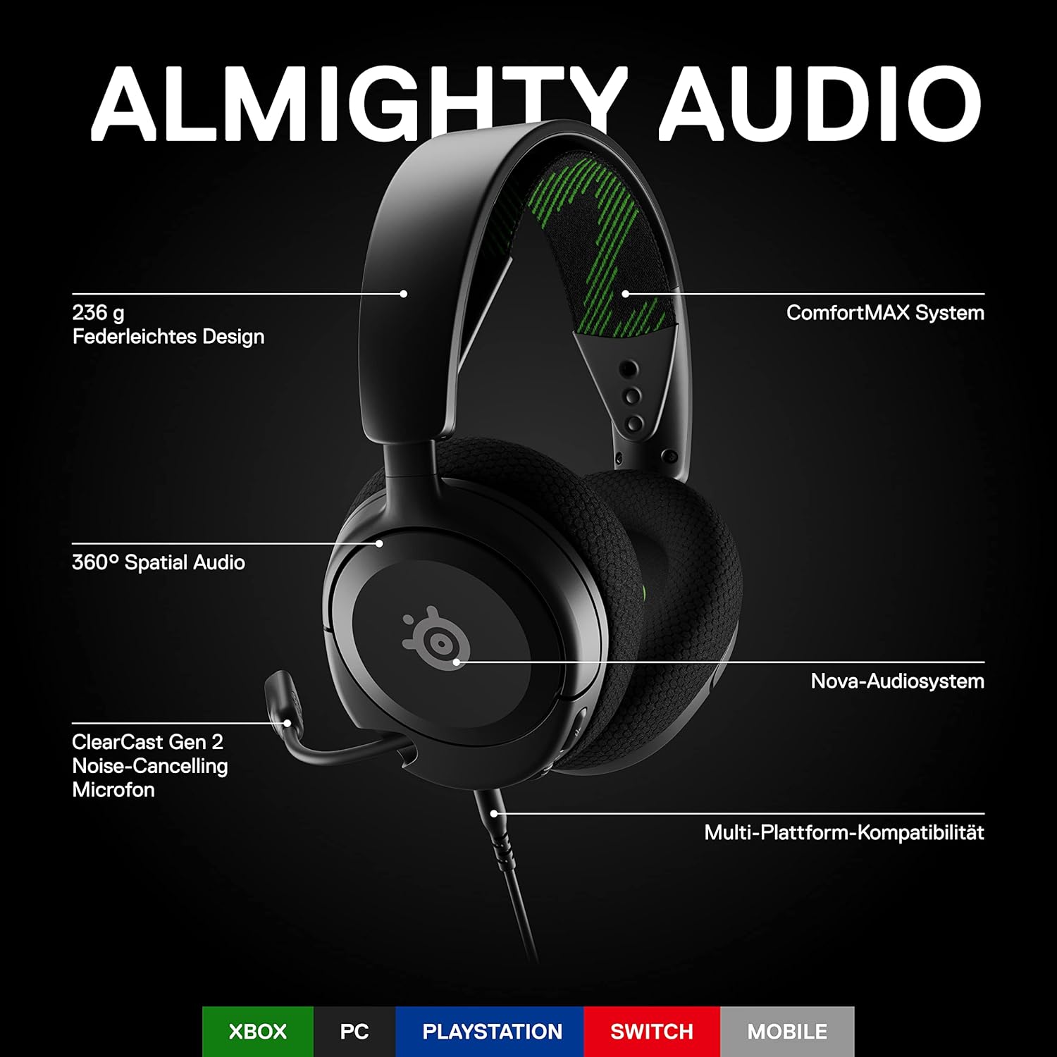 Detalle 2 de SteelSeries Arctis Nova 1X Gaming-Headset