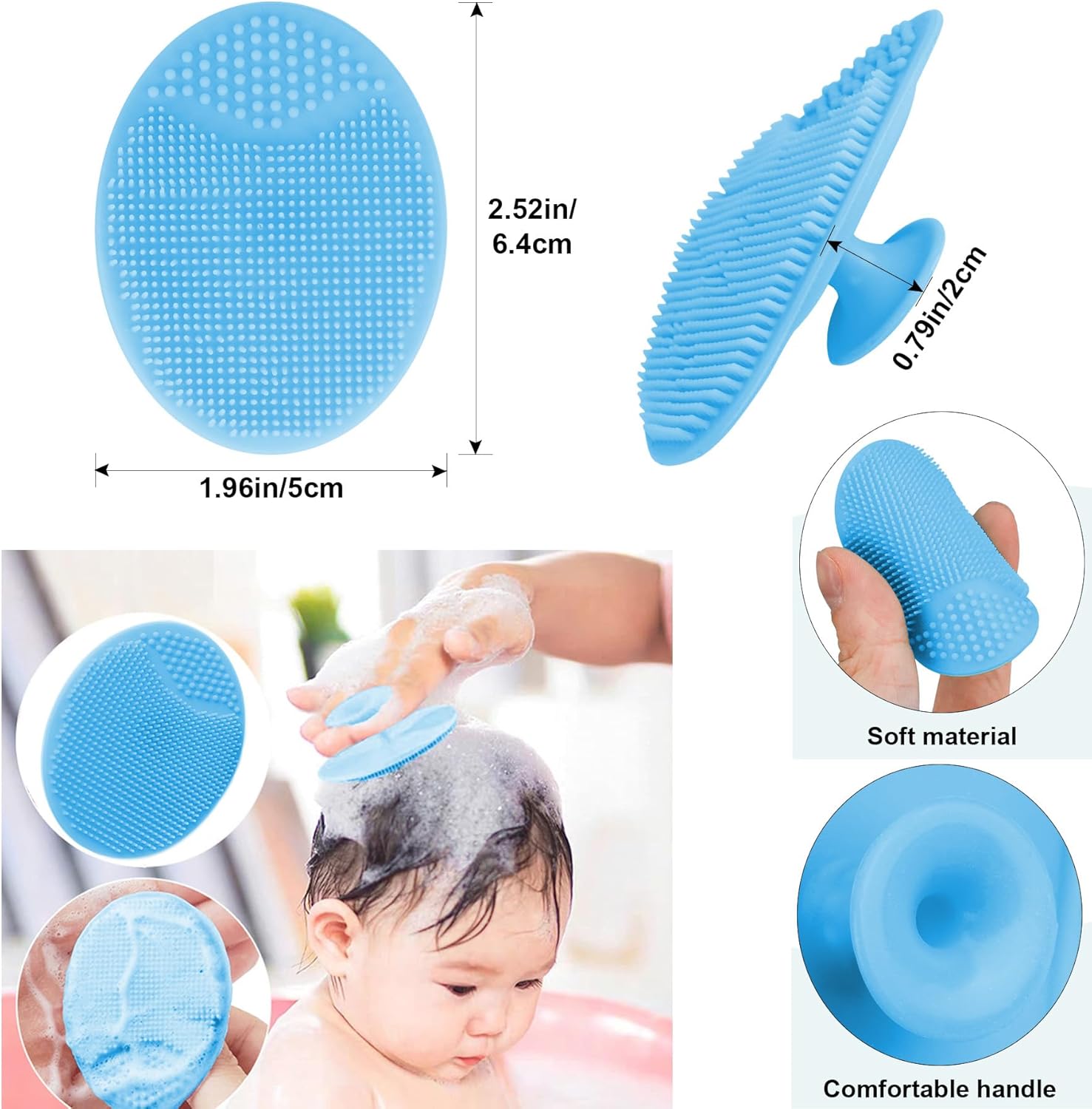 Detalle de Molylove 3PCS Baby Hair Brush with Wooden Handle and Comb Set – Natural Goat Bristles for Newborns & Toddlers
