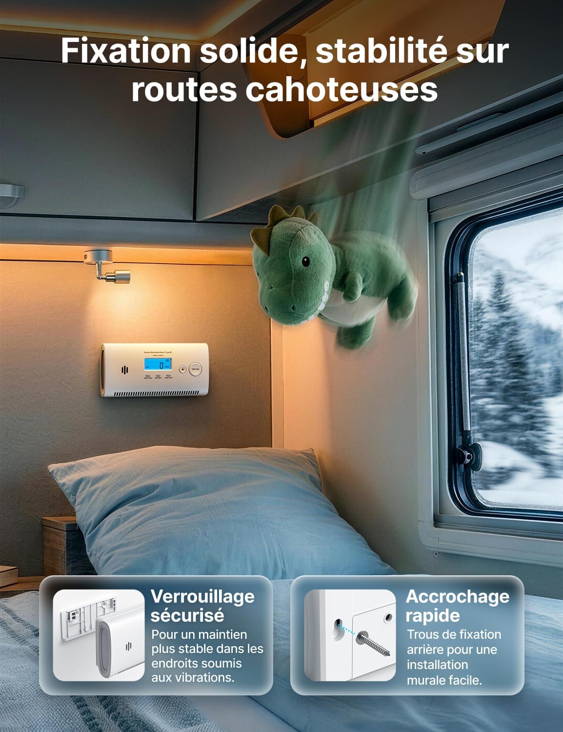 Detalle de X-Sense Détecteur de Monoxyde de Carbone Portable XC0N-SR – Sécurité CO pour Maison et Voyage
