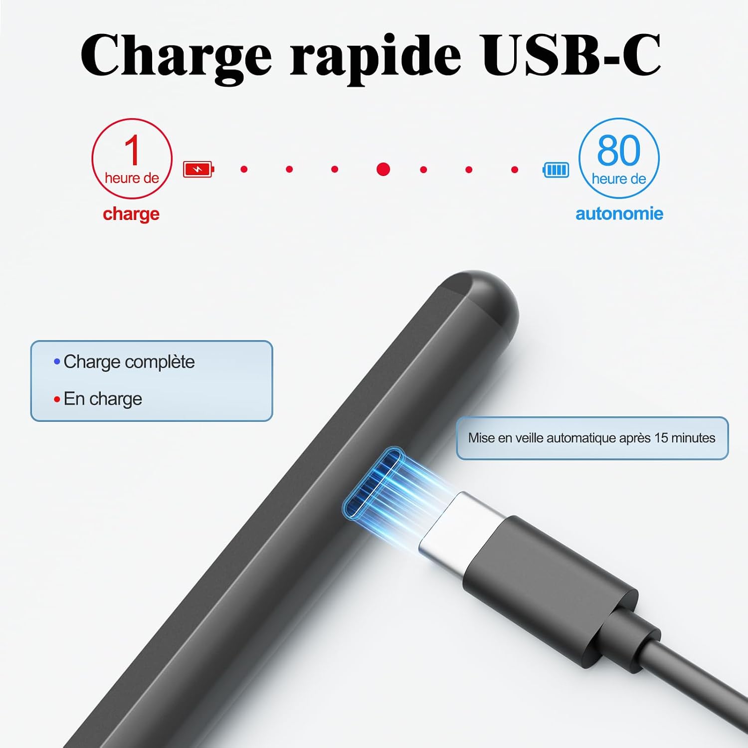Detalle 2 de Stylet Microsoft Surface : 4096 niveaux de pression, inclinaison et rejet de paume - compatibilité étendue