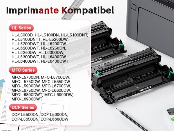 Thumbnail 2 de Halloya DR3400 Tambor para Brother HL-L5100DN y similares (2-Pack)