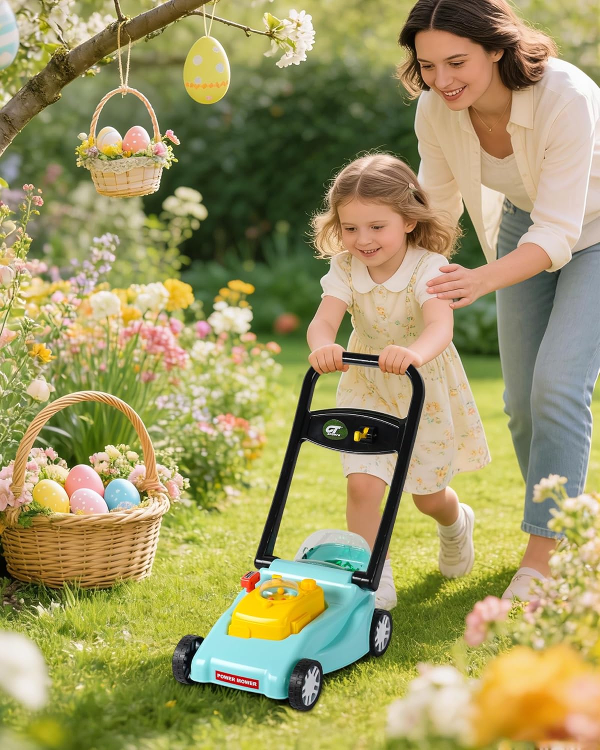 Thumbnail 3 de CT SPORTS Kids Lawn Mower: Realistic, Battery-Free Outdoor Toy (Blue)
