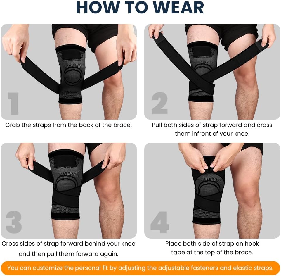 Thumbnail 4 de Fefod genouillère de sport élastique réglable rotulienne et ligamentaire