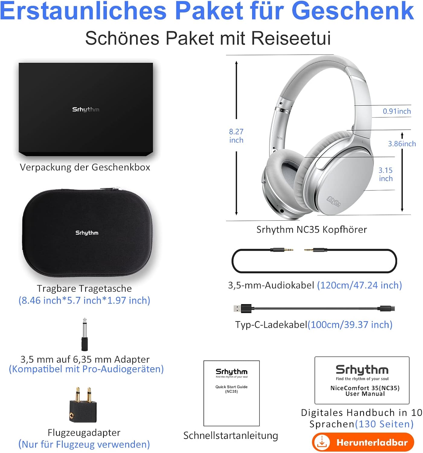Thumbnail 5 de Srhythm NC35 Bluetooth ANC Kopfhörer 180 g