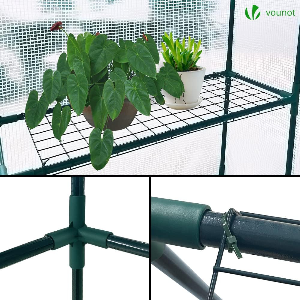 Thumbnail 2 de VOUNOT Walk In Greenhouse with Shelves (143x143x195 cm)