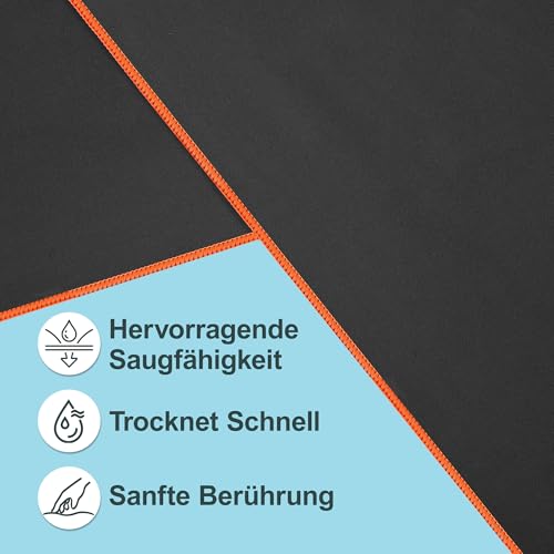 Detalle de Jokisa Fitness Handtuch 2er Set – 120 x 50 cm, Mikrofaser, mit Kapuze und versteckter Reißverschlusstasche