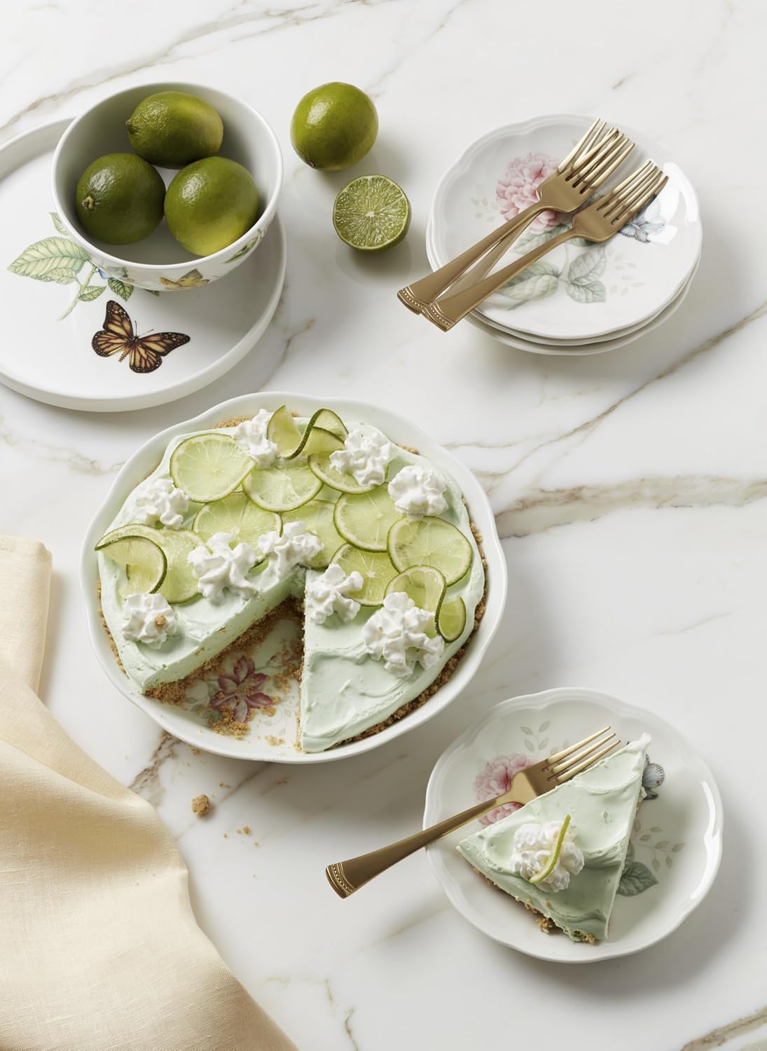 Detalle de Lenox porcelain pie dish, 9.5-inch diameter