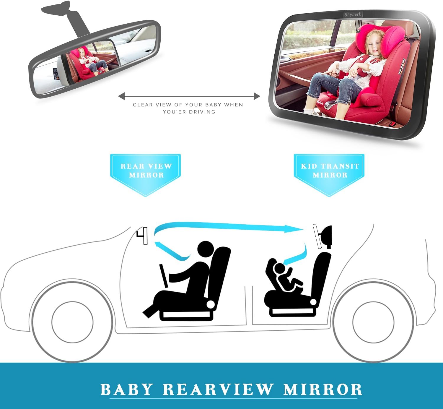 Thumbnail 5 de Shynerk Baby Car Mirror 360° Rotation